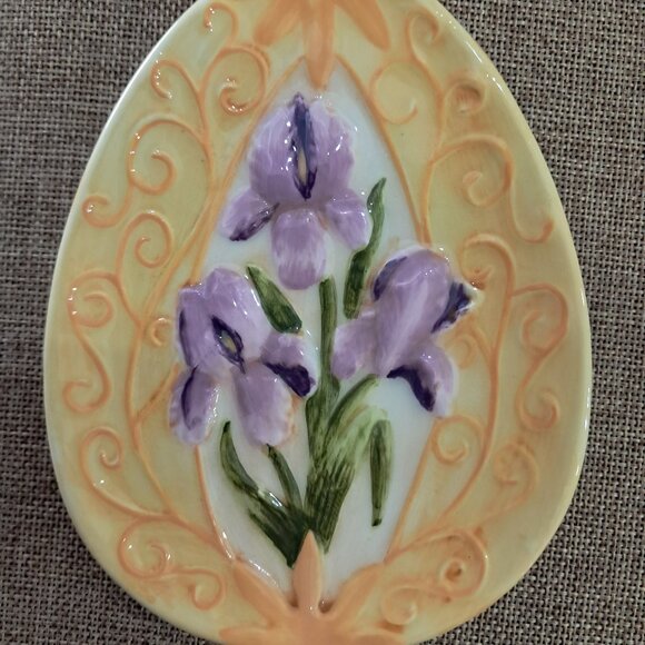 CIB MWW Market Set of 4 Easter 3D Egg Mini Plates Bunny Chick Iris Rose - Picture 7 of 12